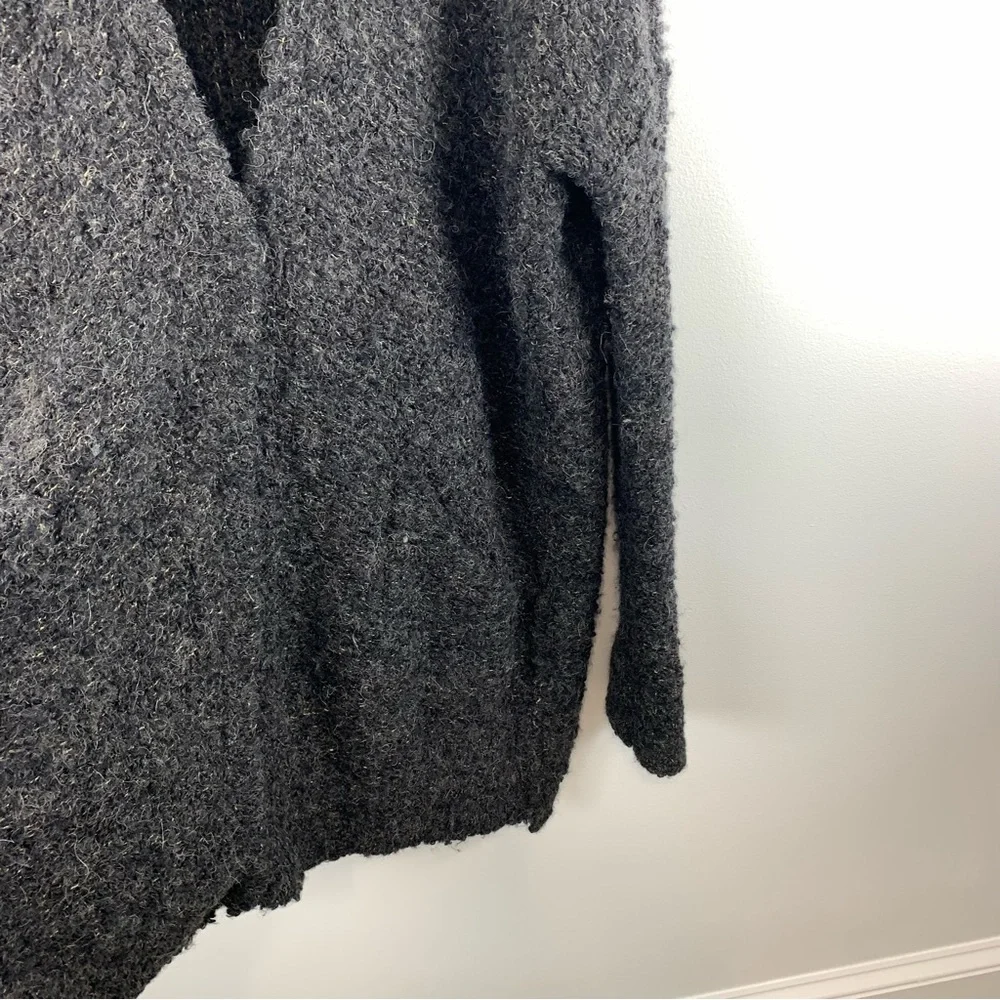 Free People Boucle Cardi Sweater in Black Size Medium Alpaca Blend